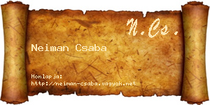 Neiman Csaba névjegykártya